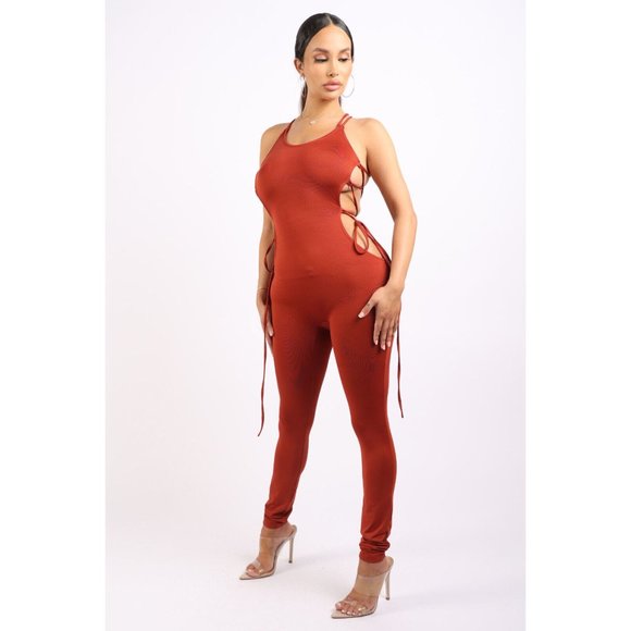 Boutique Pants - Women's Super Sexy Strappy Open Back Jumpsuit Party Clubwear Dinner Dating Dance